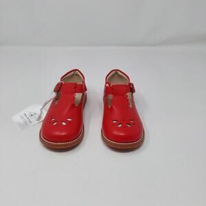 Felix & Flora Toddler Red Mary Jane Shoes Scalloped Leather Size 6 NEW